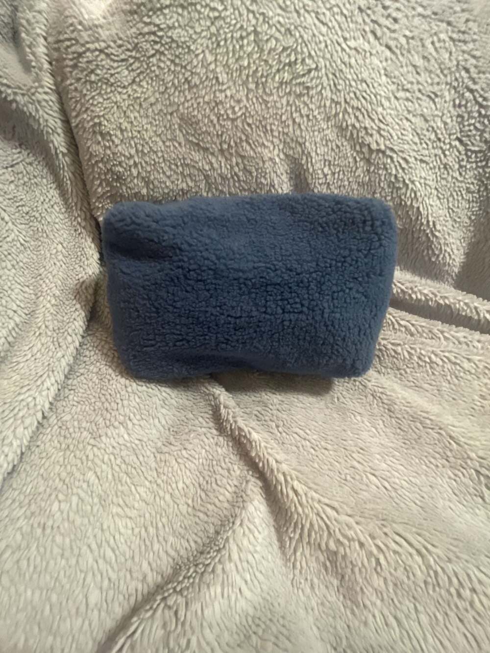 Sephora Blue Sherpa Fuzzy Cosmetic Makeup Pouch